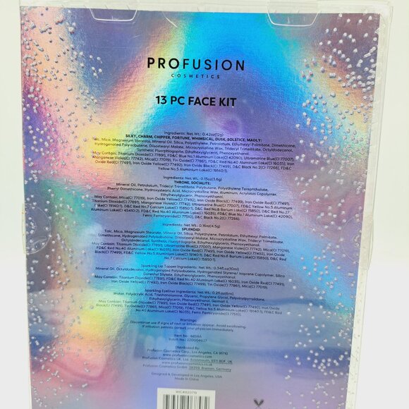 Profusion Rose Gold Glitter Chrome 13 Eyeshadow Palette Holiday Make Up Face Kit - Picture 7 of 8